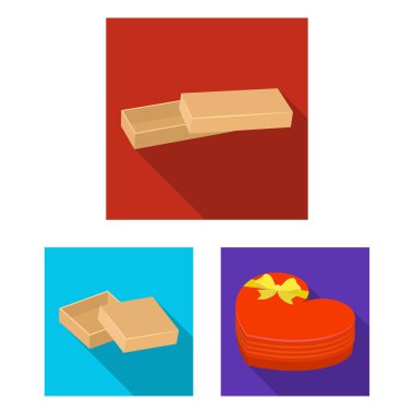 Karton ve teslimat simge vektör tasarımı. Karton ve etiket hisse senedi simgesi için web topluluğu.