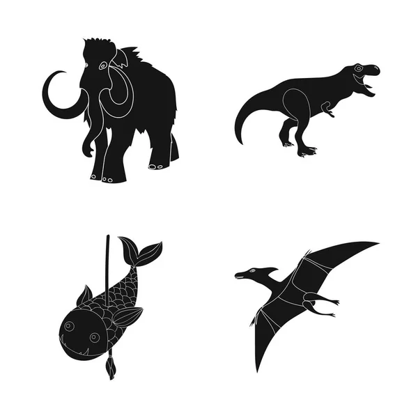 Ilustración vectorial de animal y símbolo de carácter. Conjunto de animal y vector antiguo icono para la acción . — Vector de stock