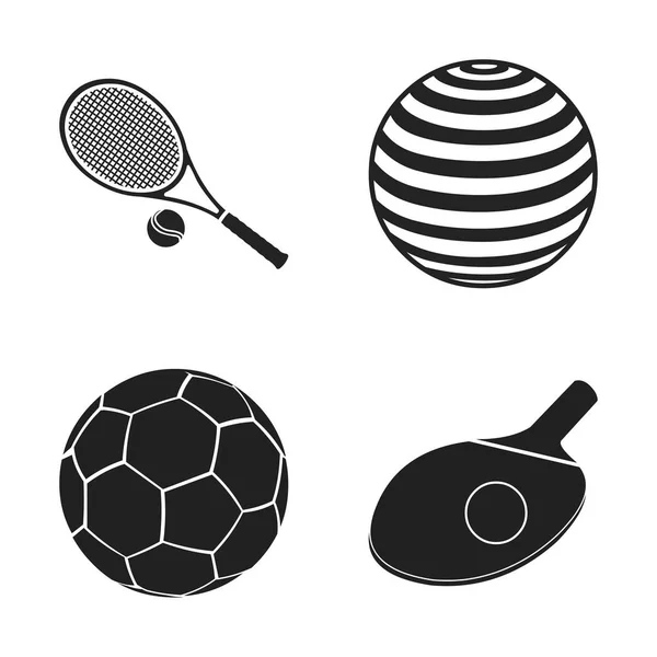 ベクトル ボールとサッカーのサインのイラスト ストックのボールとバスケット ボールのベクター アイコンのセット — ストックベクタ