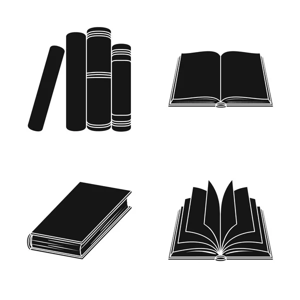 Geïsoleerde object van bibliotheek en leerboek pictogram. Set van bibliotheek en school aandelensymbool voor web. — Stockvector