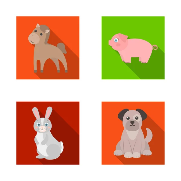 Vektorová design zvířat a stanoviště symbolu. Kolekce zvířat a zemědělských burzovní symbol pro web. — Stockový vektor