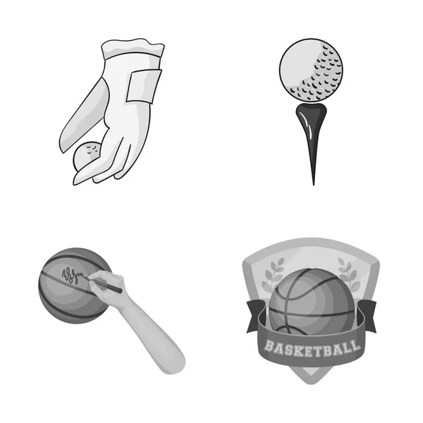 Na białym tle obiekt piłka i piłka nożna znak. Kolekcja piłkę i koszykówki Stockowa ilustracja wektorowa. — Wektor stockowy
