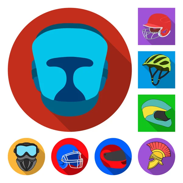 Vektor-Illustration von Helm und Sportsymbol. Sammlung von Helm und Moto-Vektor-Symbol für Lager. — Stockvektor