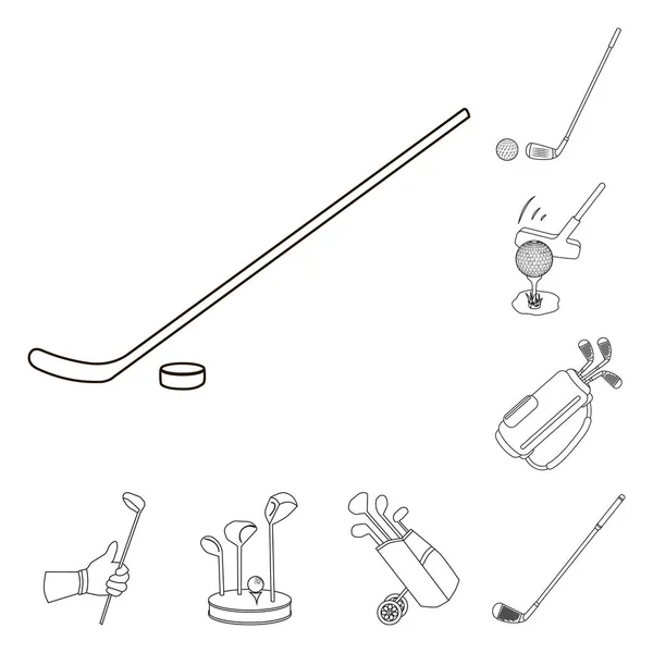 Vector illustration of stick and field icon. Set of stick and club stock vector illustration. — 图库矢量图片