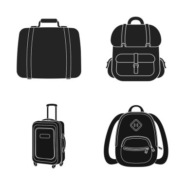 Vektör çizim ve sırt çantası simgesi. Topluluğu ve hisse senedi için pack vektör simgesi.