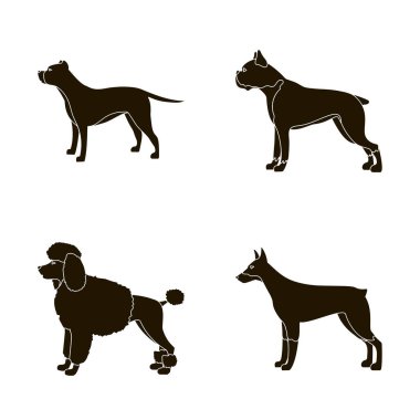 Şirin izole nesnesini ve köpek yavrusu simgesi. Hisse senedi için şirin ve hayvan vektör simge topluluğu.