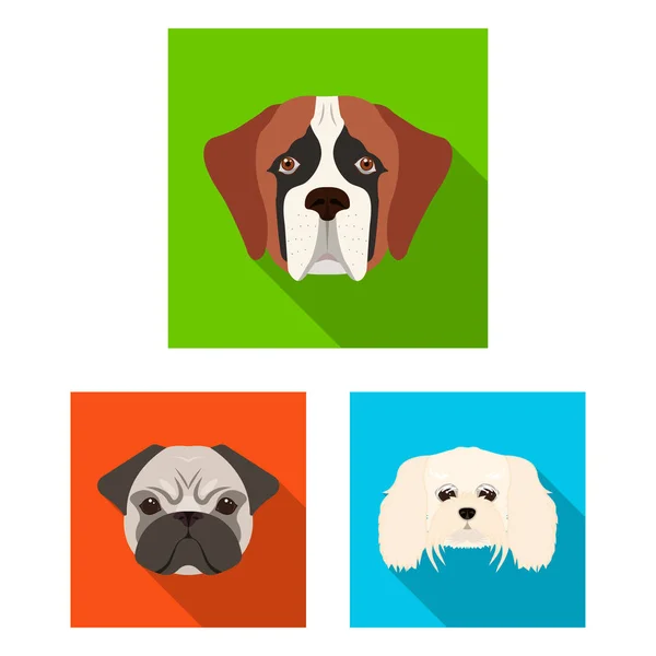 Isolated Object Cute Puppy Logo Collection Cute Animal Vector Icon — Stock Vector