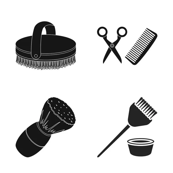 Ilustración vectorial de pincel y símbolo de higiene. Conjunto de cepillo y ducha icono de vector para stock . — Vector de stock