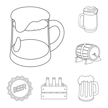 Vektör tasarımı çok az ve bira bardağı simgesi. En az topluluğu ve zanaat stok için simge vektör.