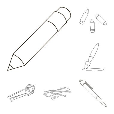 Kalem tasarım vektör ve logo keskinleştirmek. Hisse senedi vektör çizim kalem ve renk kümesi.