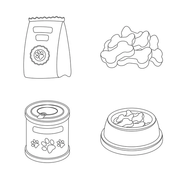 Objeto aislado de alimento y estaño icono. Conjunto de comida y botella símbolo de stock para web . — Vector de stock