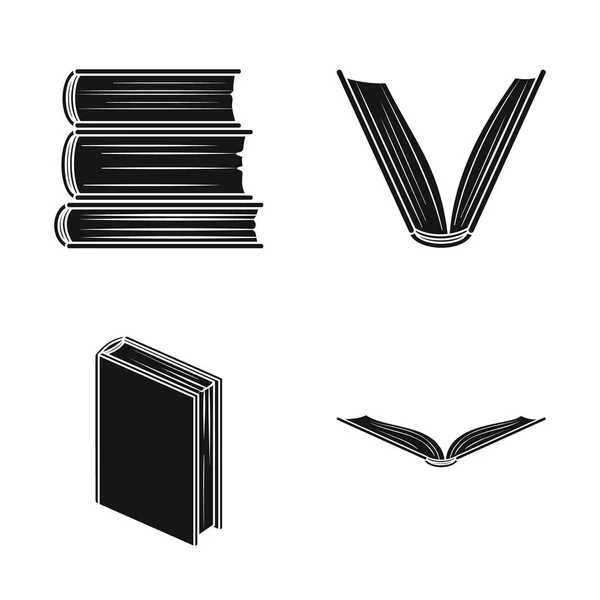 Vectorillustratie van bibliotheek en leerboek teken. Set van bibliotheek en school aandelensymbool voor web. — Stockvector