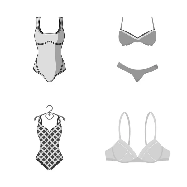 Objeto aislado de bikini y muestra de moda. Conjunto de bikini y traje de baño stock vector ilustración . — Archivo Imágenes Vectoriales