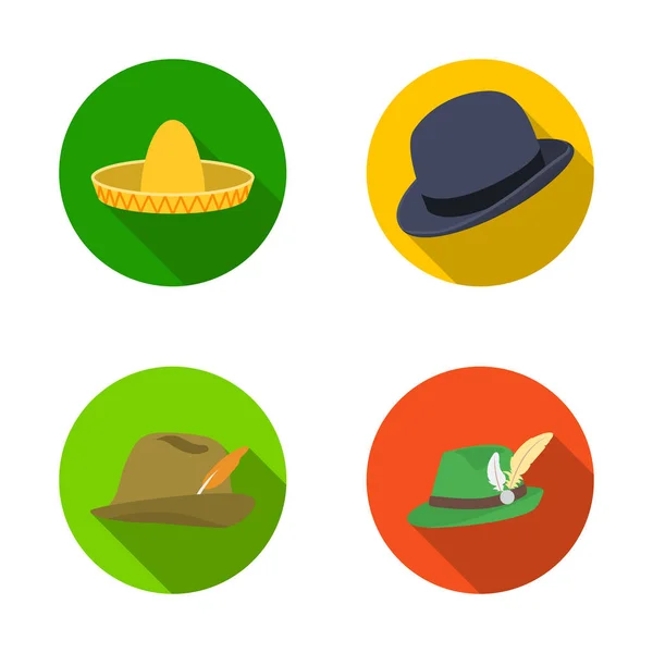 Ilustración vectorial del sombrero y el símbolo de la gorra. Conjunto de sombrero y modelo icono de vector para stock . — Archivo Imágenes Vectoriales
