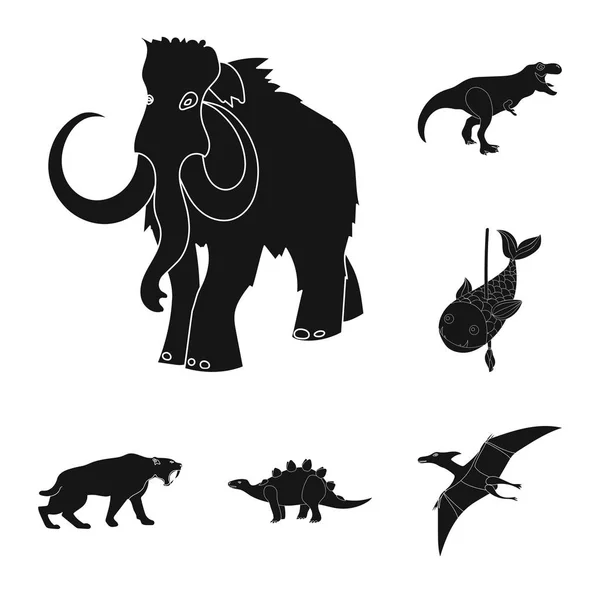 Isolated object of animal and character icon. Set of animal and ancient  stock vector illustration. — Stock Vector