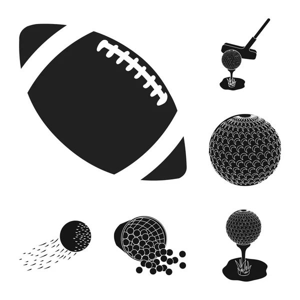 Vektor-Design von Ball und Fußball-Logo. Sammlung von Ball- und Basketballvektorsymbolen für Aktien. — Stockvektor