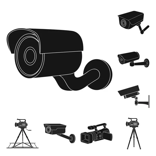 Vectorillustratie van camcorder en camera-logo. Collectie van camcorder en dashboard vector pictogram voor voorraad. — Stockvector