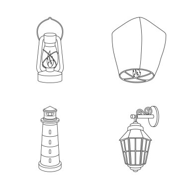 Ay ve tatil sembolü yalıtılmış nesne. Ay ve ramazan hisse senedi vektör çizim topluluğu.