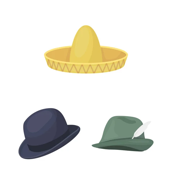 Isolé objet de chapeau et chapeau icône. Collection de chapeau et icône vectorielle modèle pour stock . — Image vectorielle