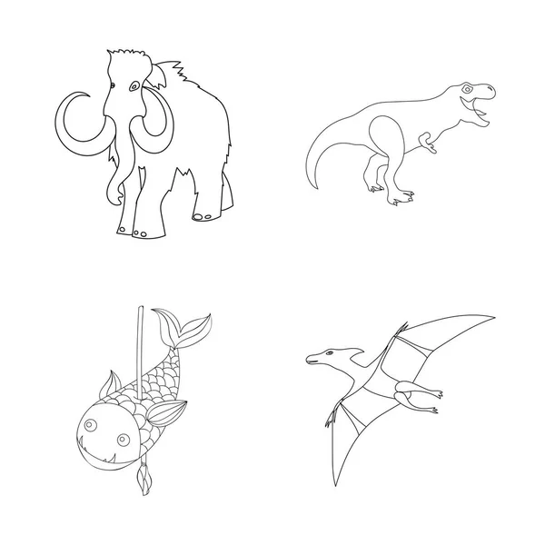 Objeto isolado do logotipo do animal e do caráter. Conjunto de animal e antiga ilustração do vetor de estoque . —  Vetores de Stock