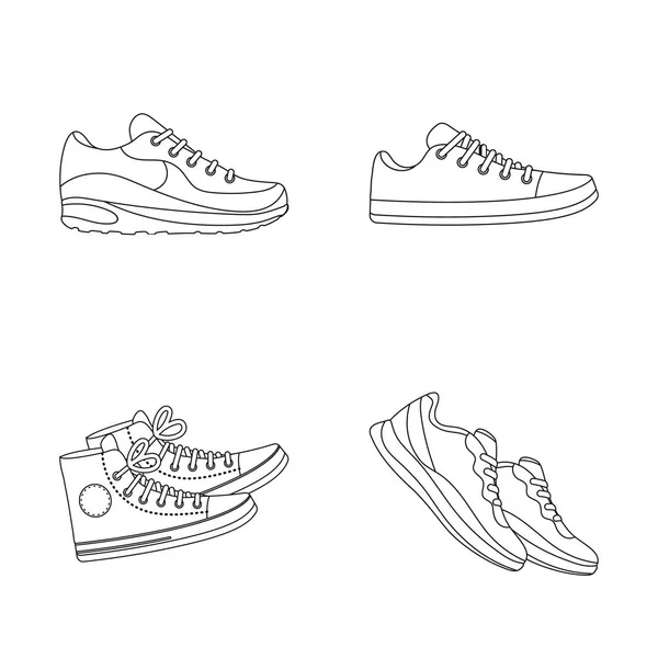 controller Alexander Graham Bell Korrespondent Forskellige sko skitsere ikoner i sæt kollektion til design. Mænd og  kvinder sko vektor symbol lager web illustration . — Stock-vektor ©  PandaVector #203480792