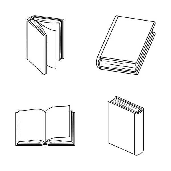 Diseño vectorial de la biblioteca y el signo de libro de texto. Conjunto de biblioteca y el símbolo de stock escolar para la web . — Archivo Imágenes Vectoriales