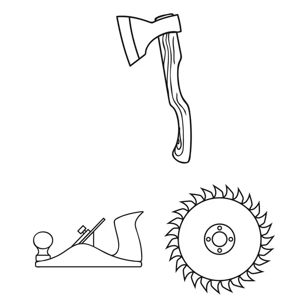 Objeto aislado de herramienta y símbolo de construcción. Conjunto de icono de vector de herramienta y carpintería para stock . — Archivo Imágenes Vectoriales