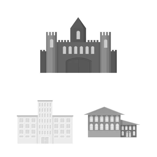 Isolated object of building and city icon. Set of building and business vector icon for stock. — Stock Vector