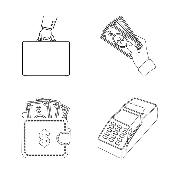 Oggetto isolato di pagamento e icona del prestito. Set di icone vettoriali di pagamento e finanziarie per stock . — Vettoriale Stock