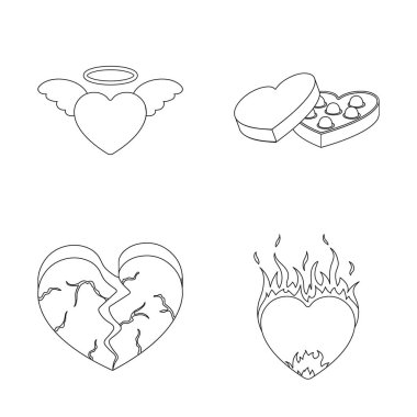 Soyut ve şekil logo vektör tasarımı. Hisse senedi için soyut ve sevgi vektör simge kümesi.