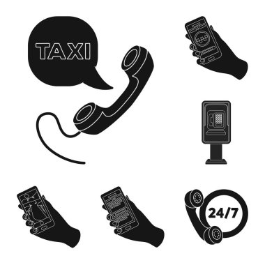 Telefon ve ekran simge vektör tasarımı. Web için telefon ve cep telefonu hisse senedi simgesi kümesi.