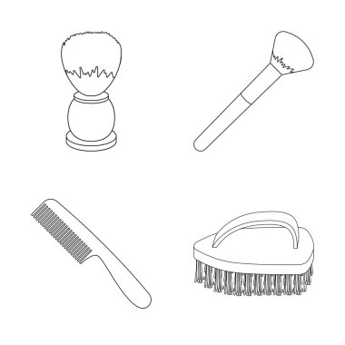 Fırça ve hijyen logo vektör Illustration. Fırça ve duş hisse senedi vektör çizim seti.