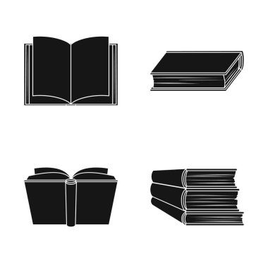 Kütüphane ve ders kitabı simge vektör tasarımı. Kütüphane ve okul hisse senedi vektör çizim topluluğu.