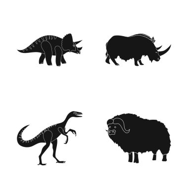 Hayvan ve karakter logo yalıtılmış nesne. Web için hayvan ve eski hisse senedi simgesi kümesi.