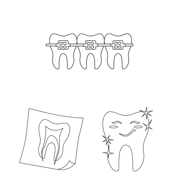 Ilustração Vetorial Dente Sinal Feliz Coleta Dente Branqueamento Ilustração Vetor — Vetor de Stock