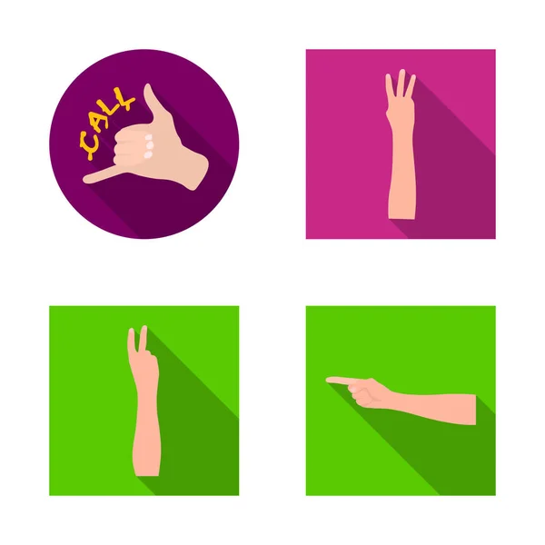 Design vettoriale del simbolo animato e pollice. Collezione di animati e gesto stock simbolo per il web . — Vettoriale Stock