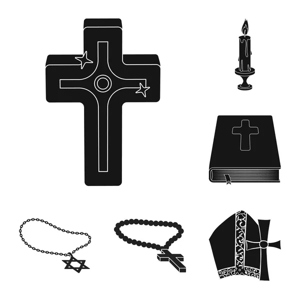 Vektor-Design von Muslimen und Gegenständen Symbol. Set von muslimischen und Kerzenhalter-Vektor-Illustration. — Stockvektor