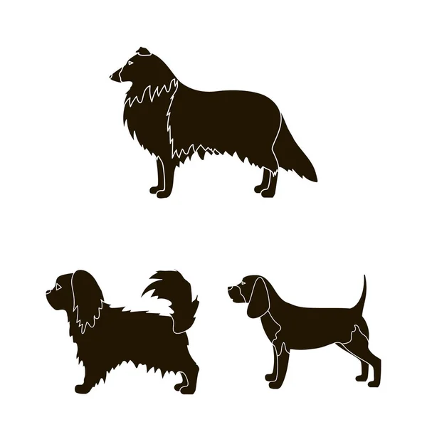 Vektorový design roztomilé a štěně logo. Sada roztomilý a zvířecí vektorové ilustrace. — Stockový vektor