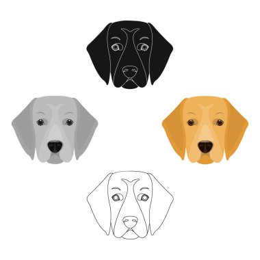 Köpek doğurmak, bir golden retriever. Golden Retriever tek simge karikatür tarzı vektör simge stok illüstrasyon Web namlu.