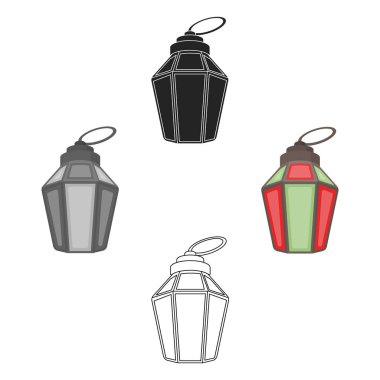 Ramazan lamba simgesi beyaz arka plan üzerinde izole karikatür tarzı. Arap Emirlikleri sembol stok vektör çizim.