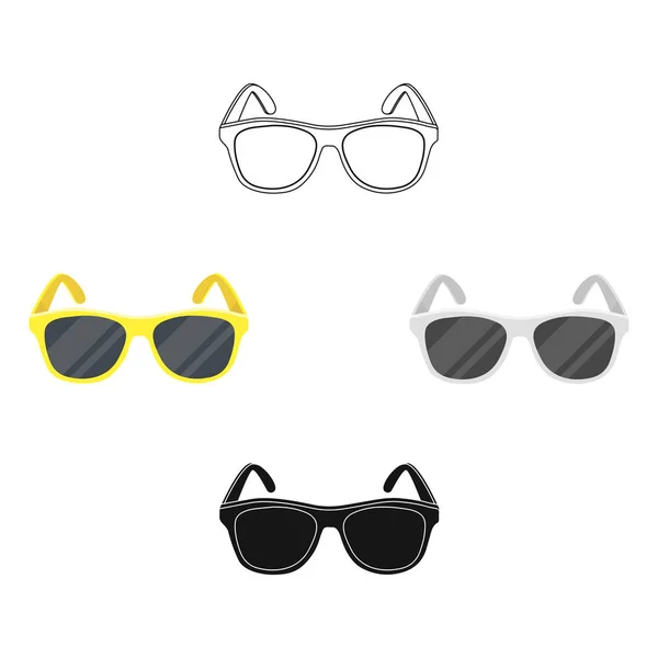 Ícone de óculos de sol amarelo na moda no estilo dos desenhos animados isolado no fundo branco. Brasil país símbolo estoque vetor ilustração . —  Vetores de Stock