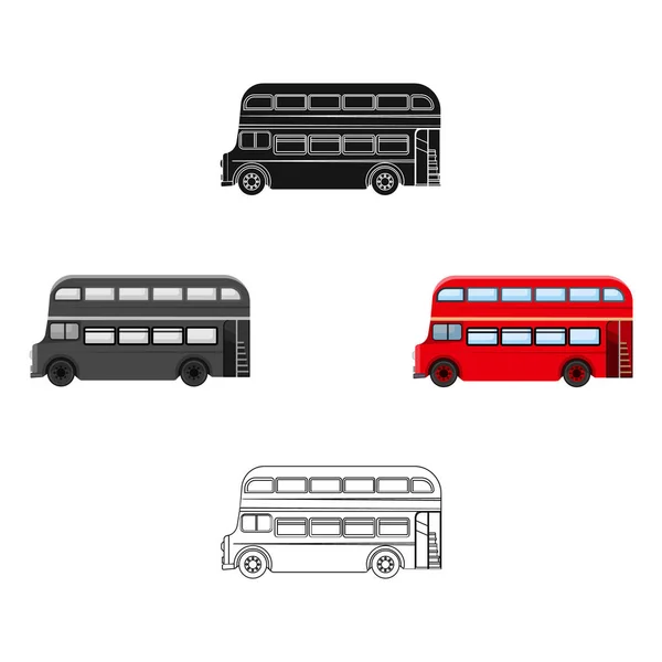 Bus de pasajeros icono único en la historieta, contorno, estilo negro para design.Car estación de mantenimiento vector símbolo stock ilustración web . — Vector de stock
