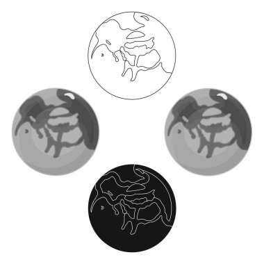 Mercury simgesi beyaz arka plan üzerinde izole karikatür tarzı. Gezegenler sembol stok vektör çizim.