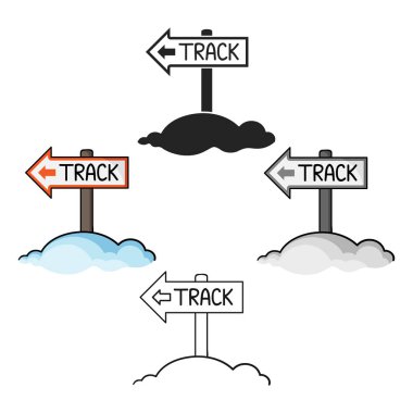 Beyaz arka plan üzerinde izole karikatür tarzı tabelasını simgesini. Ski resort sembol stok vektör çizim.