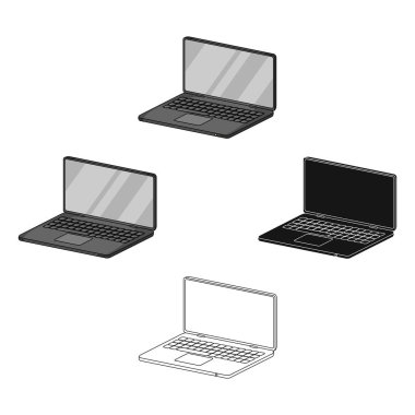 Dizüstü bilgisayar, karikatür tarzı tek simge. Dizüstü bilgisayar, vektör simge stok çizim web.