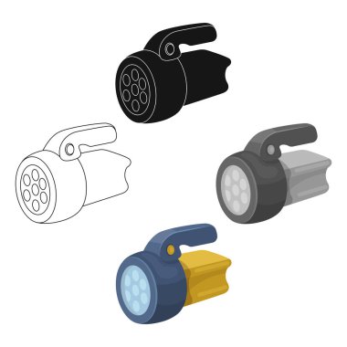 Karikatür tarzı vektör simge stok çizim web Flashlight.Tent tek simge.