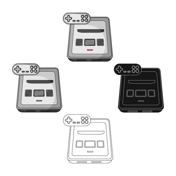 Console di gioco singola icona in cartone animato, nero, lo stile di contorno per il design. stazione di manutenzione auto vettore simbolo stock web illustrazione . — Vettoriale Stock