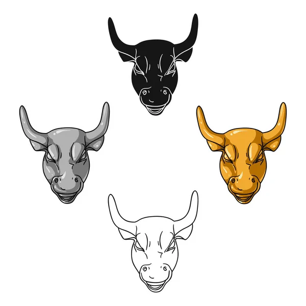 Ícone Golden Charging Bull em estilo cartoon isolado no fundo branco. Dinheiro e finanças símbolo estoque vetor ilustração . —  Vetores de Stock