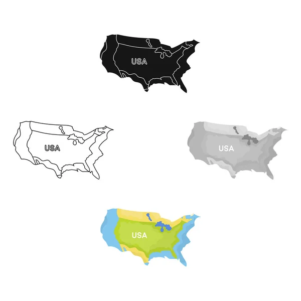 Território dos Estados Unidos ícone em estilo cartoon isolado no fundo branco. EUA país símbolo estoque vetor ilustração . —  Vetores de Stock
