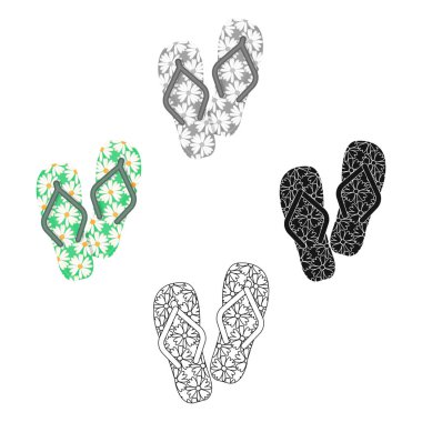 Yaz lastik flip flop. Resimde çizgi film tarzı vektör simge stok Flip flop tek simge.
